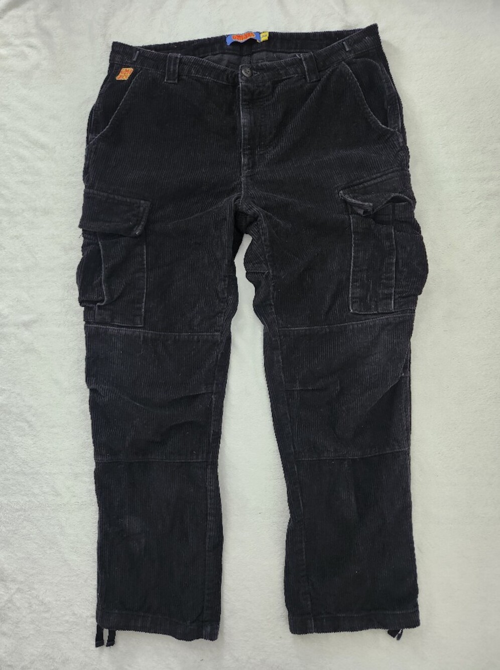 EMPYRE Mens Black Corduroy Cargo Utility Pants Size 34
